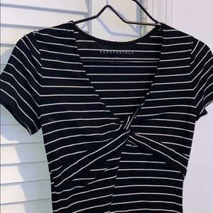 Aeropostale stripped shirt with twist knot at top